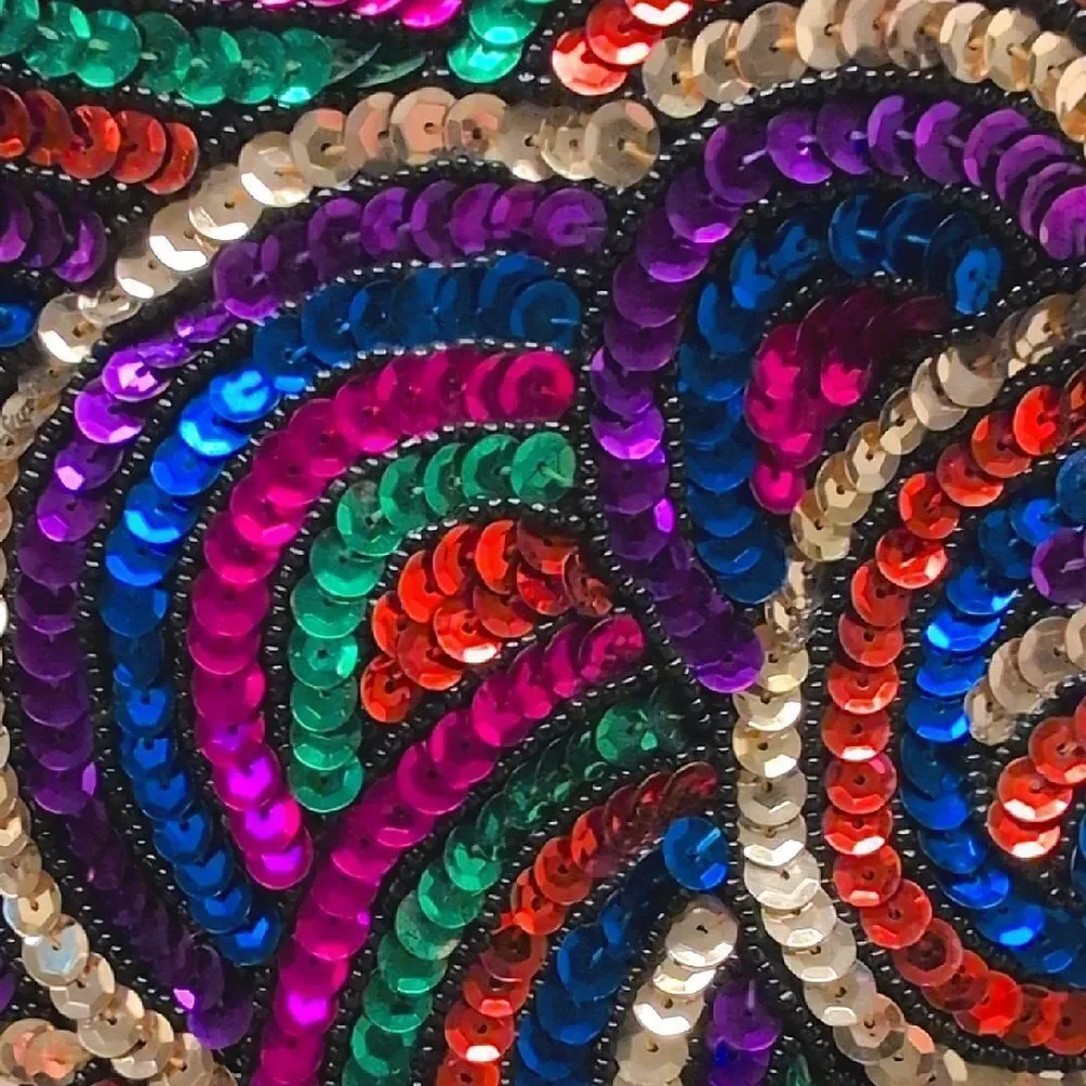 Magid Shoulder Bag with Colorful Sequin Swirl Design Special Occasion Clutch